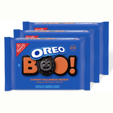 Oreo Orange Creme Chocolate Sandwich Cookies, Limited Edition, Halloween Cookies, 3 Packs