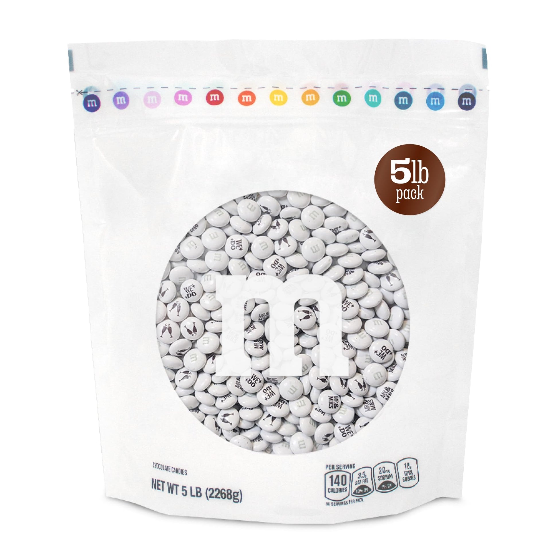 M&MS WORLD Mr. and Mrs.  Milk Chocolate Candy  5 lbs Bulk Candy for Wedding Decorations  Unique Favors  or Cake Topper