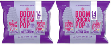 Angies BOOMCHICKAPOP Sweet & Salty Kettle Corn Popcorn, 0.77 oz. Individual Bag, 14-Count (Pack of 2)