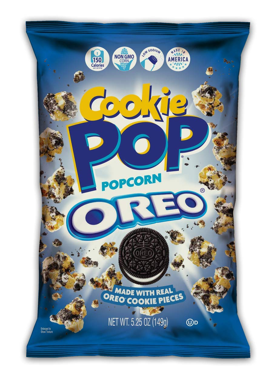 COOKIE POP Oreo Cookie Coated Popcorn (5.25oz bags) Made with Real Oreo Cookie Pieces - Pack of 12