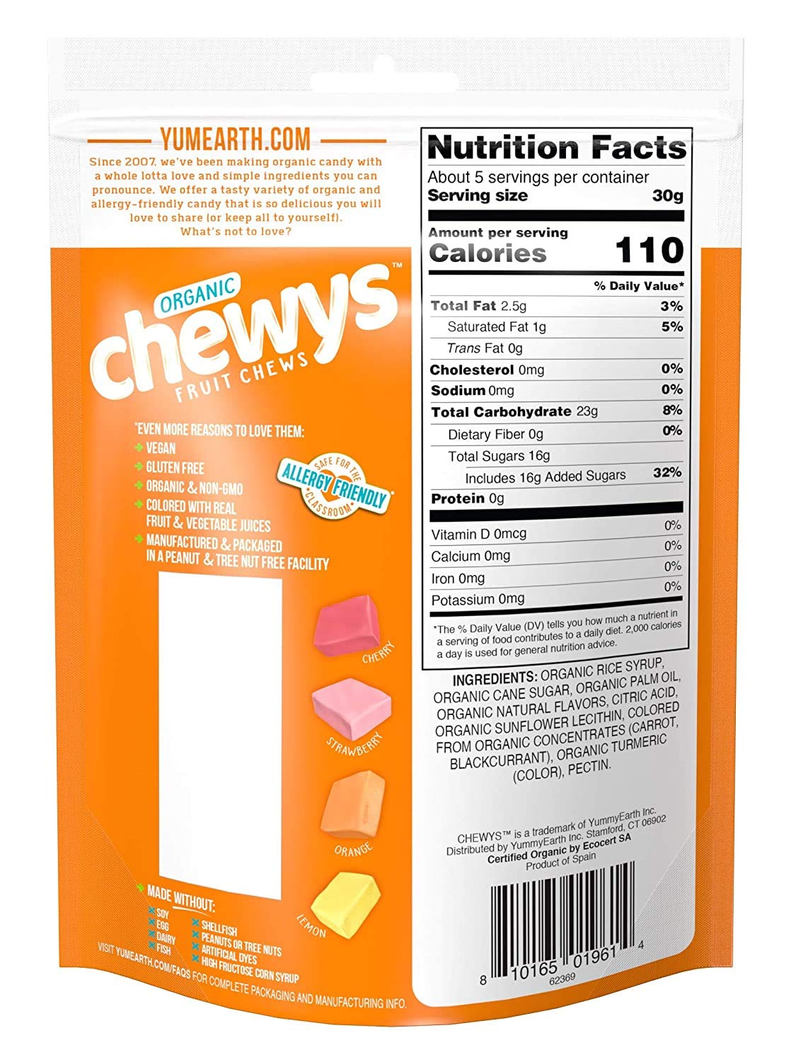 Yumearth Organic Chewys - Allergy Friendly, Non Gmo, Gluten Free, Vegan, 5 Ounce, 2 Pack With Variety Box Mints!