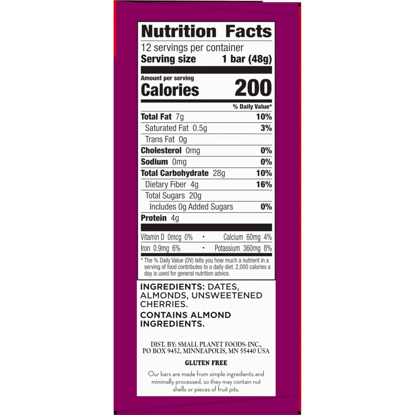 Larabar Cherry Pie, Gluten Free Vegan Fruit & Nut Bars, 1.6 oz bars, 12 ct