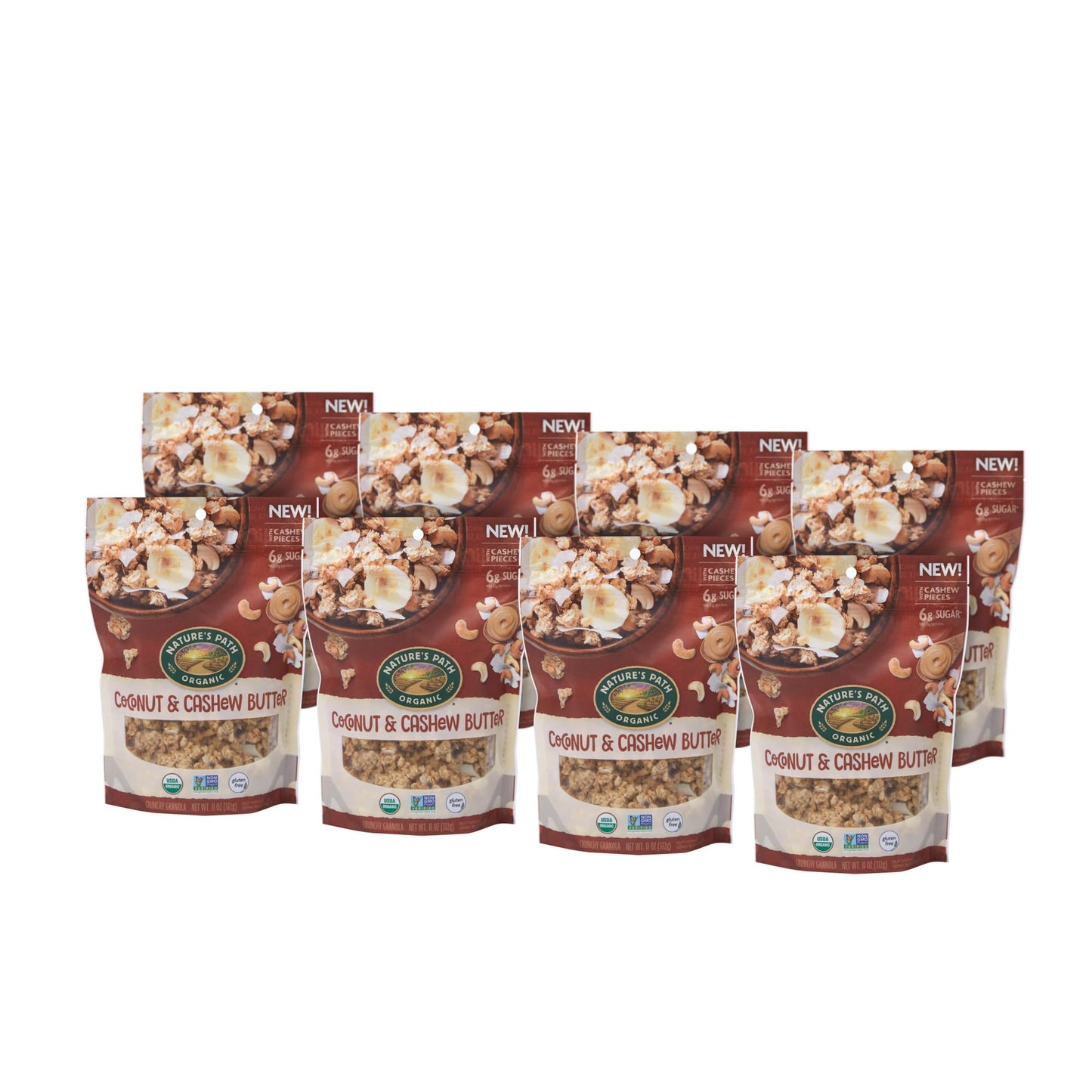 Nature'S Path Organic Coconut & Cashew Butter Granola, 11 Oz (Pack Of 8), Gluten Free, Non-Gmo