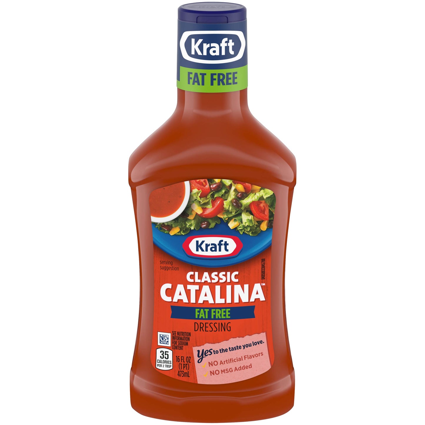 Kraft Classic Catalina Fat Free Salad Dressing, 16 Fl Oz Bottles, Pack of 6