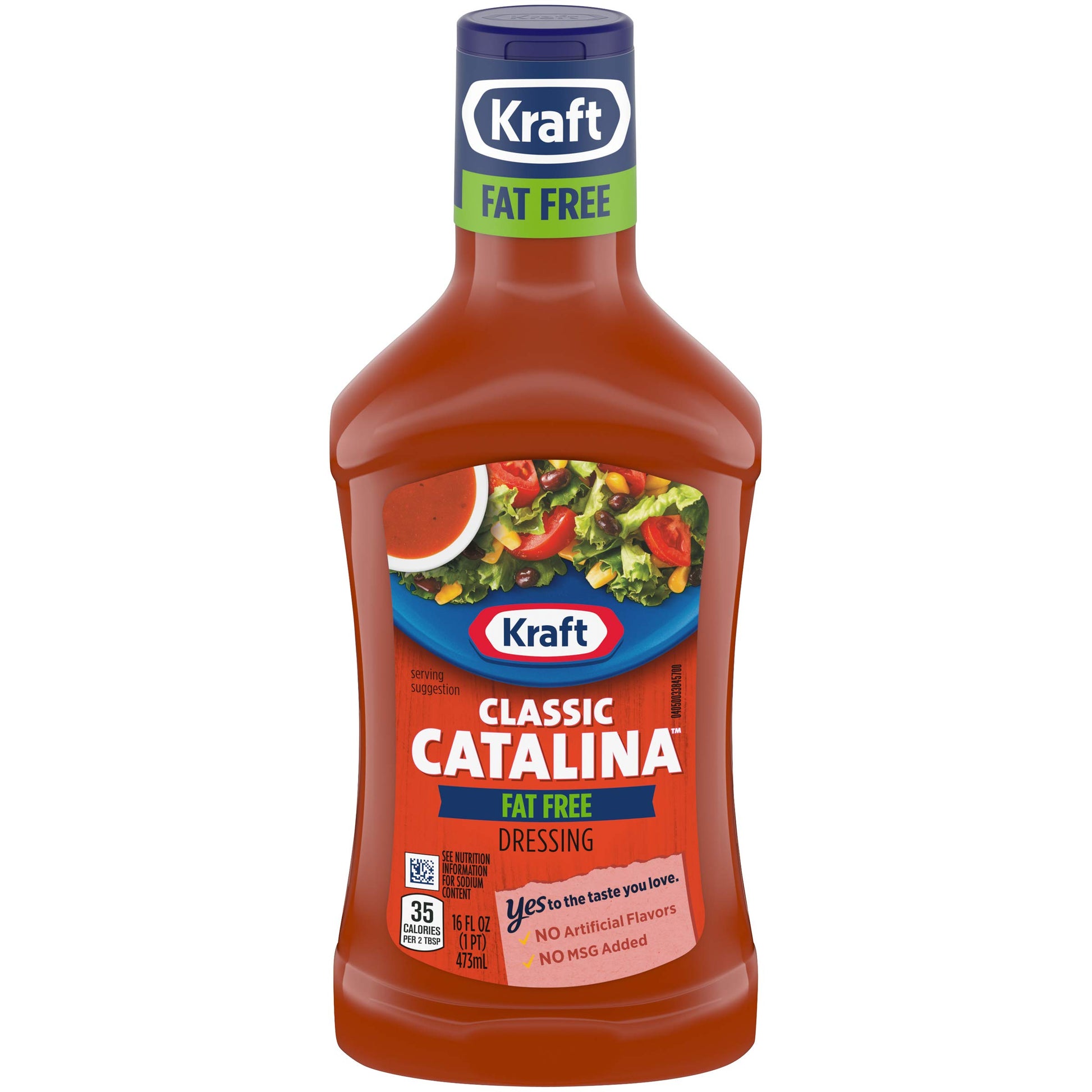 Kraft Classic Catalina Fat Free Salad Dressing, 16 Fl Oz Bottles, Pack of 6