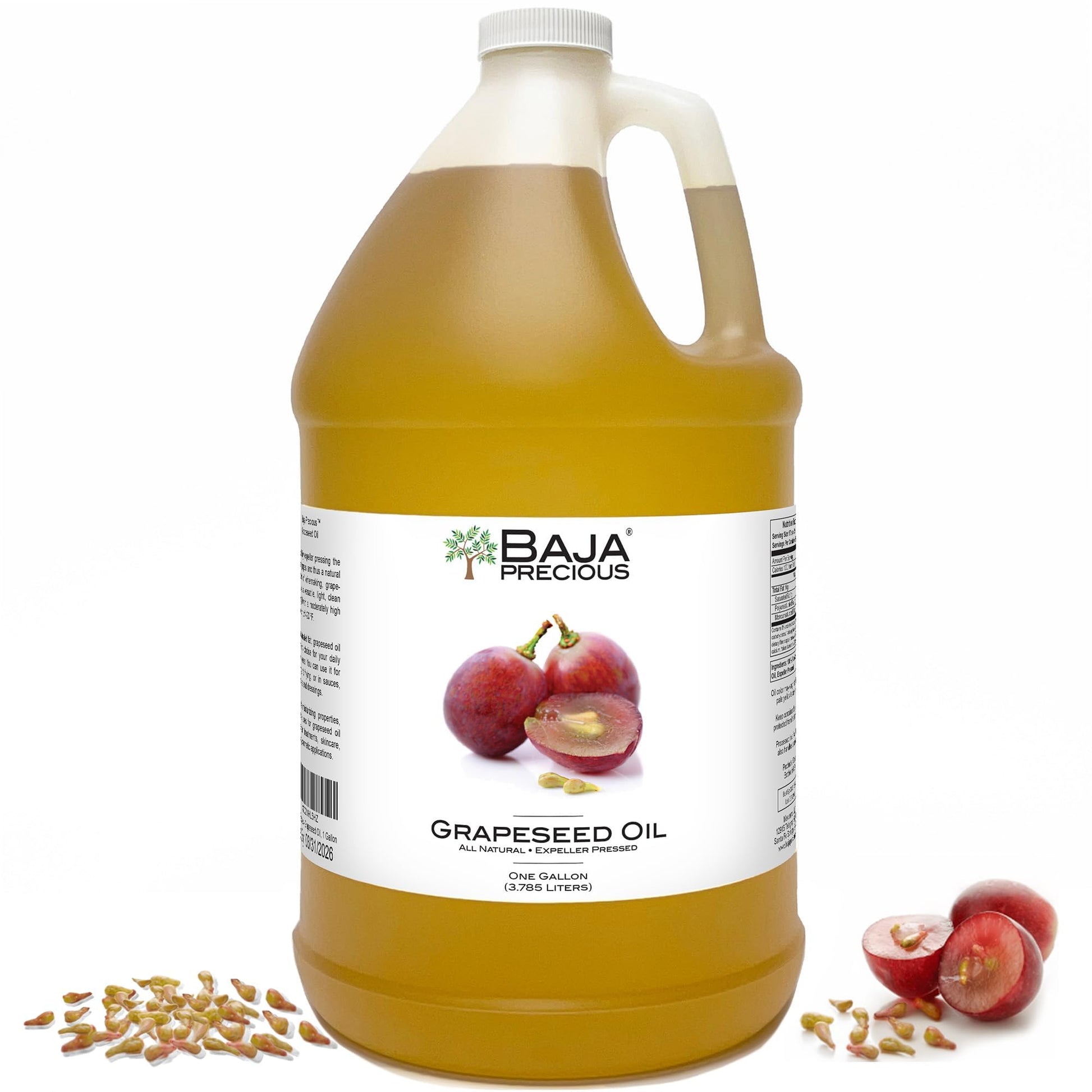 Baja Precious Grapeseed Oil - 128 Fl Oz (1 Gallon) - Cooking Oil, High-Quality, Versatile Use