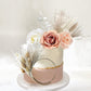 Boho Cake Decorations Flower Cake Toppers Pampas Grass Cake Topper For Wedding Bridal Baby Shower Birthday Party Supplies (Apric