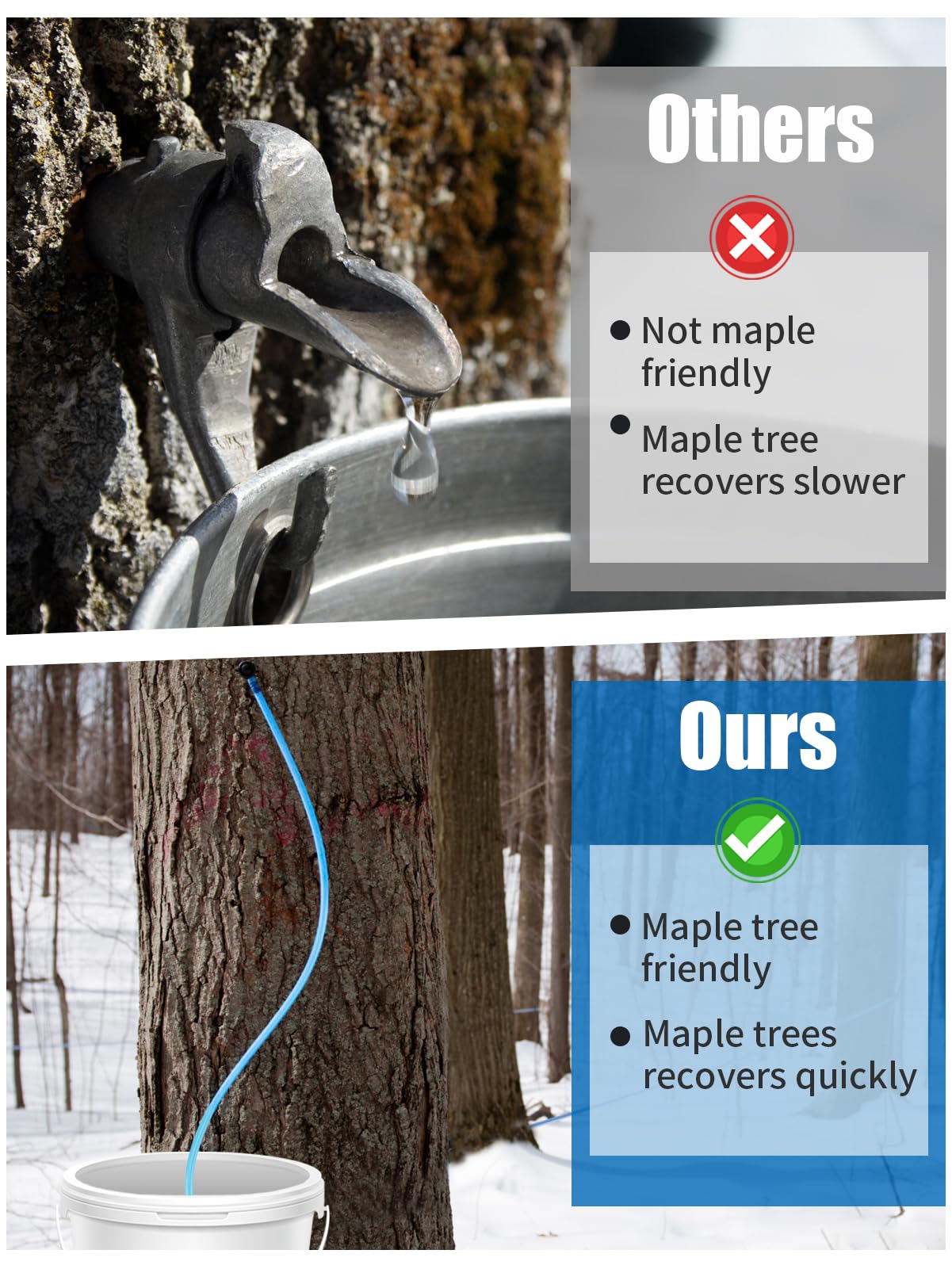 Aulock Maple Syrup Tapping Filter Kit - 10 Taps, 3 Filters, 10 Food Grade Tubes, 3ft Size, 5.8 Fl Oz (Pack of