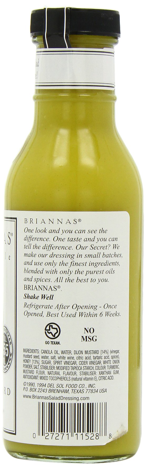 Brianna'S Honey Mustard Dijon Dressing, 12-Ounce Bottles (Pack Of 6)