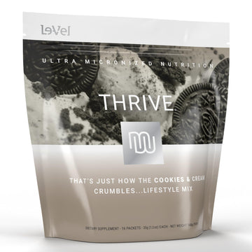 Le-Vel Thrive Protein Shake, Gluten-Free Pea Protein Blend, 16 Packets (35g Each), Cookies & Cream, 1.23 Pound