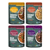 Saffron Road Meal Variety Pack - Bombay Lentils, Delhi Potatoes, Chickpea Masala, Coconut Curry (4 Total Pouches, 10 Oz Each)