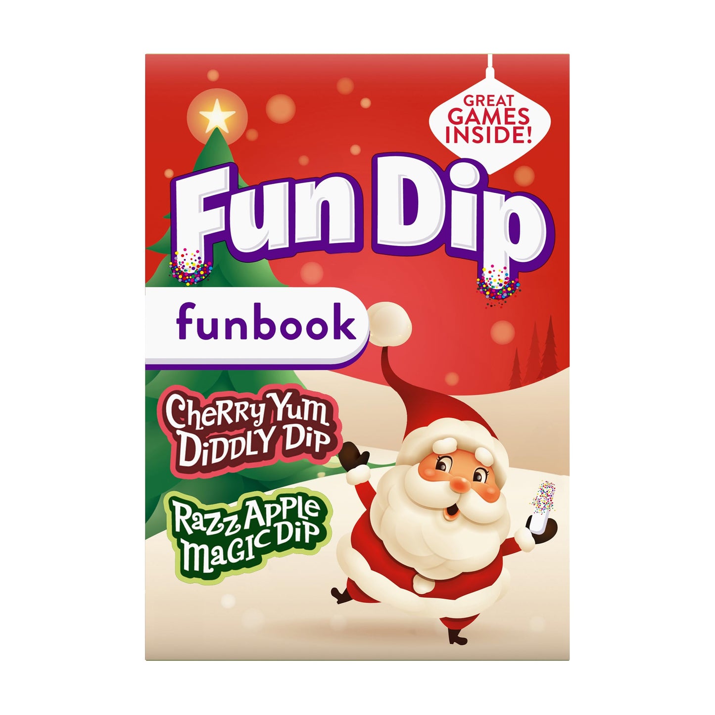 Fun Dip Christmas Candy Lik-M-Aid, Powder Candy Dip Razzle Apple Magic And Cherry Yum Diddly, 8 Pouches