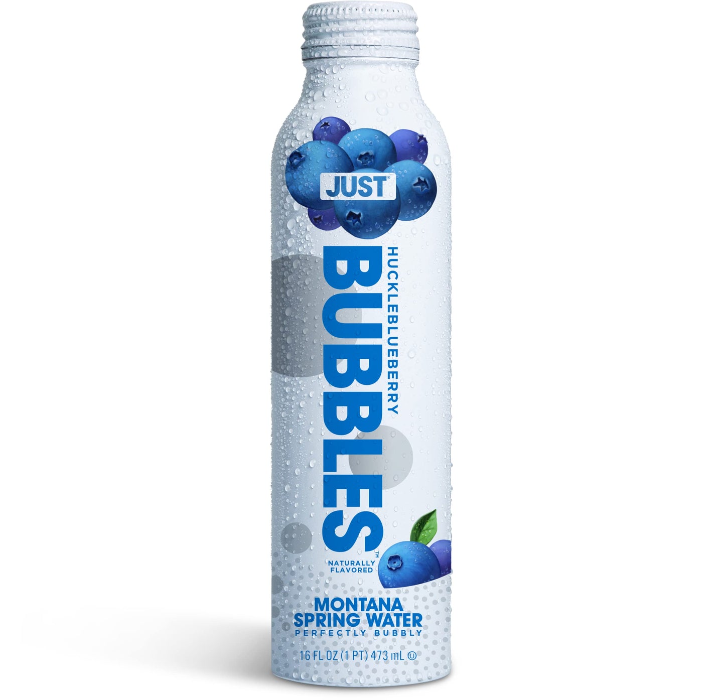 Just Bubbles Huckleblueberry - Pure Premium Sparkling Spring Water In A Fully Recyclable Reusable Eco-Friendly Bottle - 100% Mou