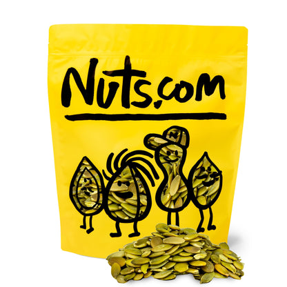 Nuts.com - Roasted Pepitas - 2 Lb Bag, Unsalted No Shell Pumpkin Seeds, Healthy Snack for Adults & Kids, Rich in Protein, Fiber 