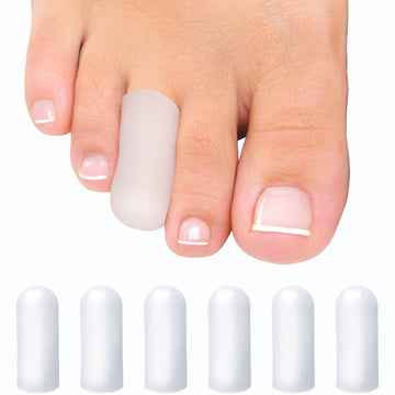 Homergy Original Soft Gel Toe Cap - 6 Small Toe Protectors For Women & Men, Cushioning Toe Sleeves To Provide Relief From Missin