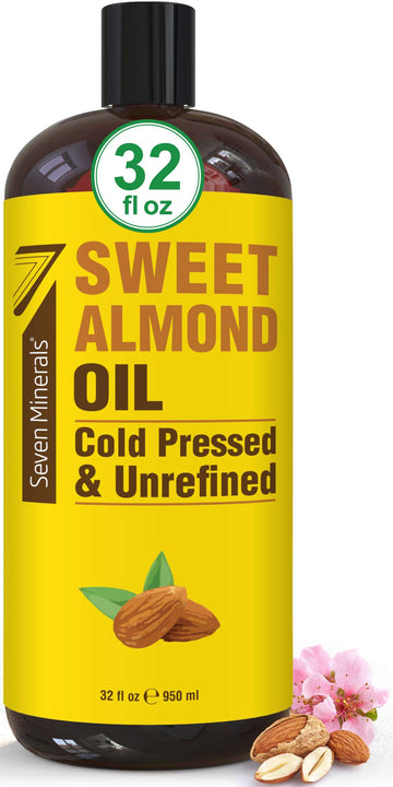Pure Cold Pressed Sweet Almond Oil - 1 Gallon - Unrefined & 100% Natural For Skin & Hair, With No Added Ingredients - Perfect Ca