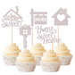 Rsstarxi Cupcake Toppers 30 Pack Silver Glitter Paper Key Housewarming Decorations Model XM082-silver