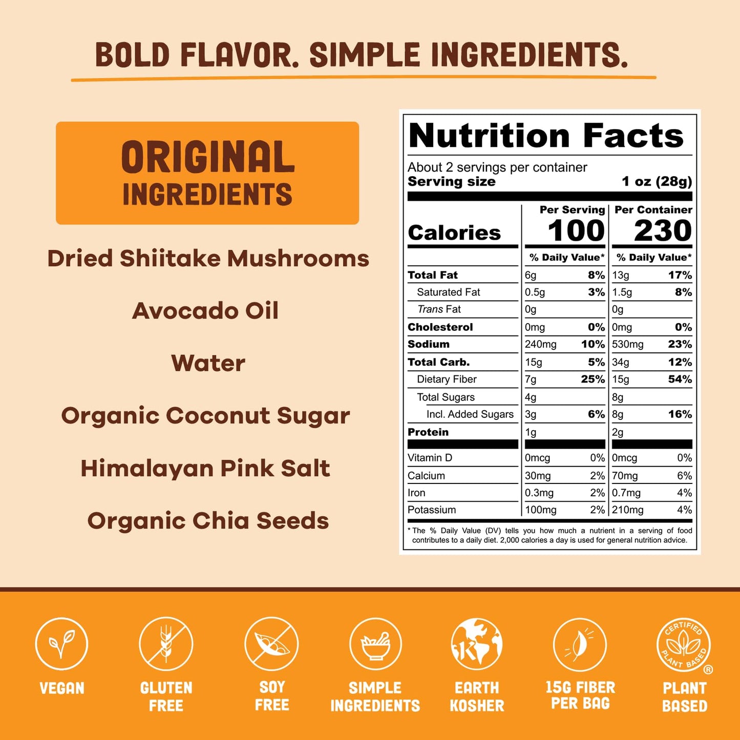 Pans Mushroom Jerky, Vegan Dried Shiitake Mushrooms, Gluten Free, High Fiber, Original Flavor, 2.2 Ounce (Pack of 3)