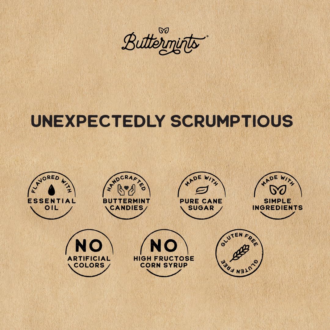 Buttermints Original | Butter Mints Yellow Gold Candy Soft Butter Taste | Unexpectedly Scrumptious (4 Servings) (1 Pack  Original)