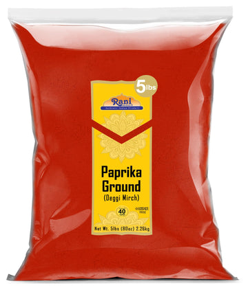 Rani Paprika (Deggi Mirch, Low Heat) Spice Powder, Ground 80oz (5lbs) 2.27kg Bulk ~ All Natural, Salt-Free | Vegan | No Colors |