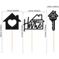 Gyufise Cupcake Toppers, 24 Pack, Glitter Key Housewarming Picks, 2.6x5.1 inches, Black, Paper