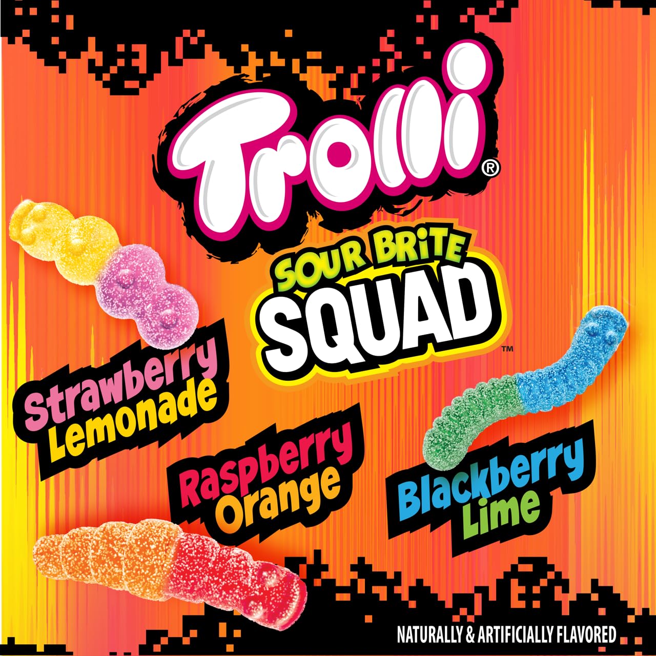 Trolli Sour Brite Squad Gummy Candy, Sour Gummy Worms, 6.3 Oz (Pack Of 8)