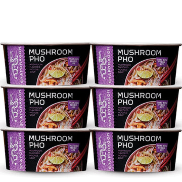 Snapdragon Mushroom Pho Instant Noodle Bowls | Mushroom Flavor Broth with Rice Noodles | Gluten Free | No Artificial Flavors | N