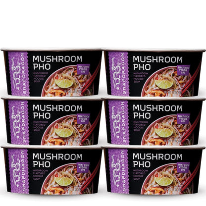 Snapdragon Mushroom Pho Instant Noodle Bowls | Mushroom Flavor Broth with Rice Noodles | Gluten Free | No Artificial Flavors | N