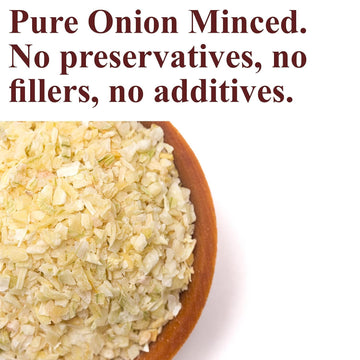 The Spice Way Minced Onion - 8 Oz - Bulk Dehydrated Onions Flakes More Coarse Than Powder Or Granules