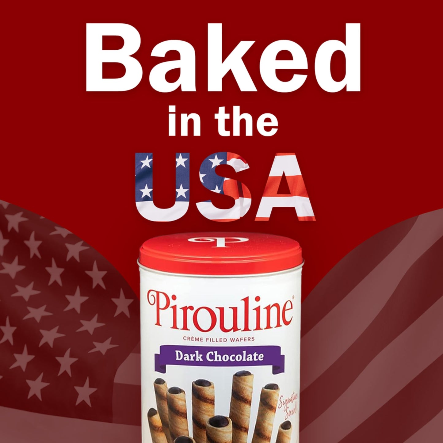 Pirouline Rolled Wafers - Bundled With Pirouline Gift Box - Dark Chocolate Rolled Wafer Sticks, Crème Filled Wafers, Rolled Cookies For Coffee, Ice Cream, Parties, Gifts, And More - 14.1Oz Tin 3 Pack