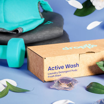 Dropps Active Wash Laundry Detergent | Fresh Start, 120 Pods | Sport Wash Fights Stains & Odors | Low-Waste Packaging | Works In