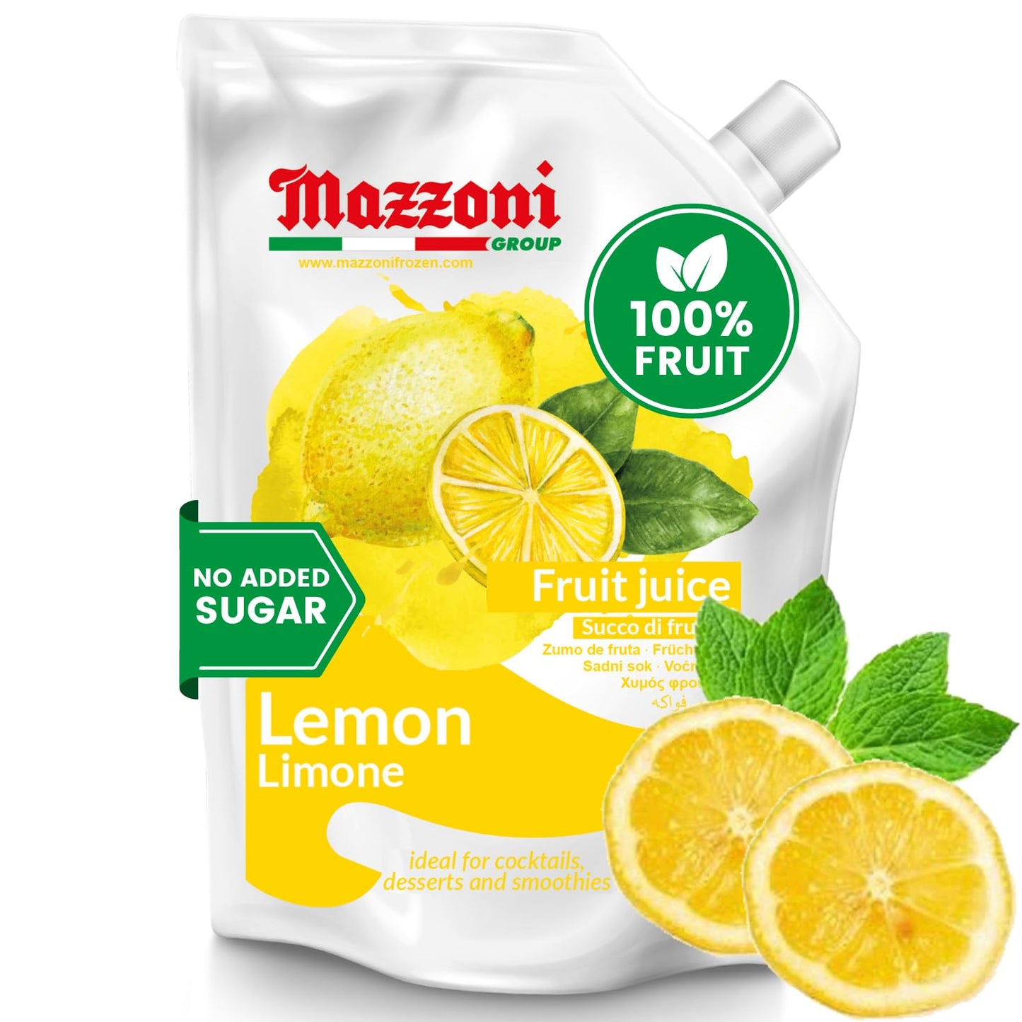 Mazzoni 100% Pure Lemon Juice, Just Juice, No Sugar Added, Not from Concentrate, No Added Ingredients, Real Juice for Smoothies,