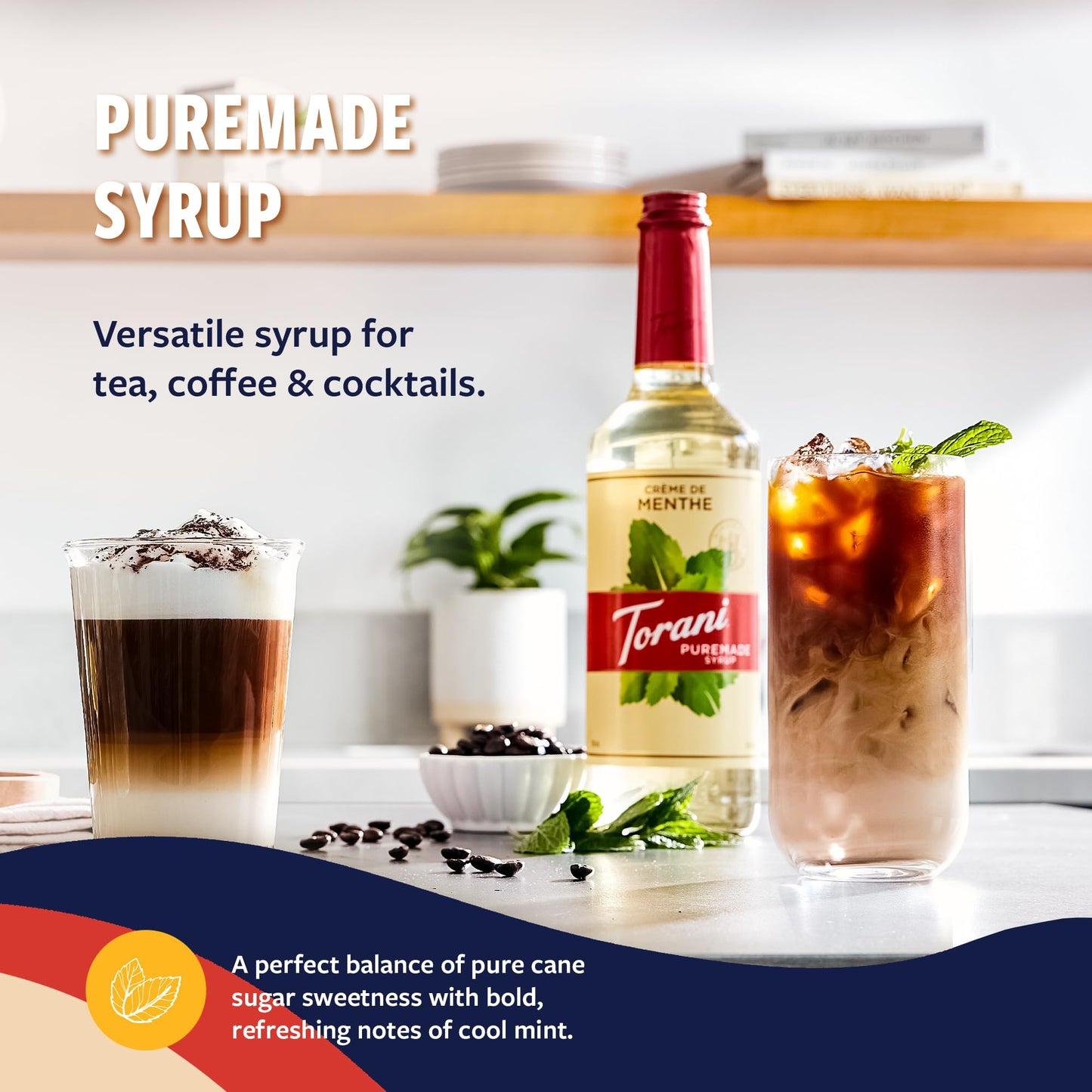 Torani Puremade Syrup, Crme De Menthe Flavoring, Perfect For Lattes, Iced Coffees, And Milkshakes, Pump Included, 25.4 Oz