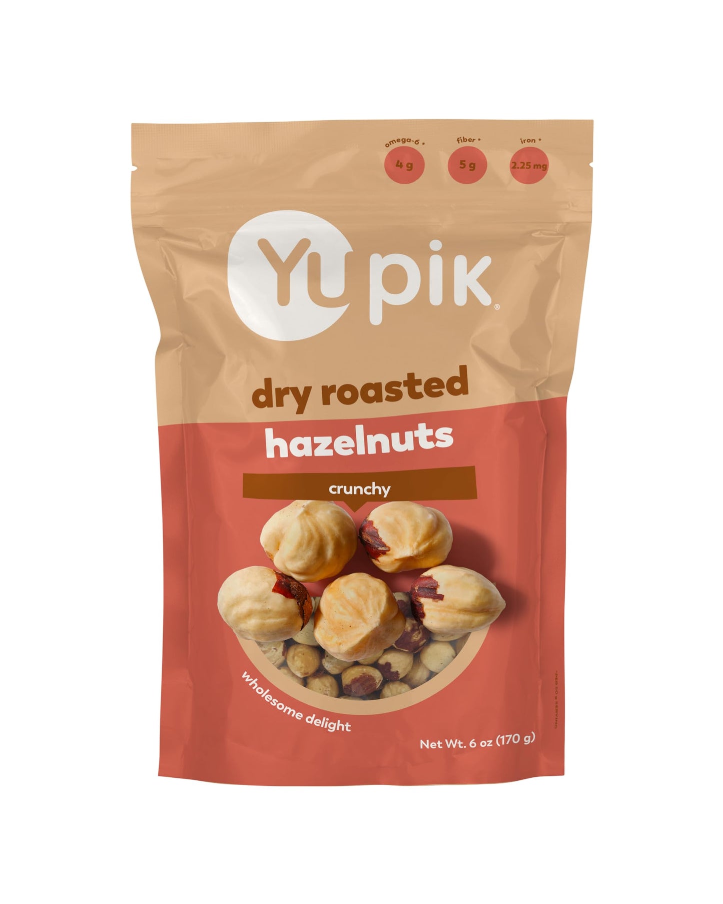 Yupik Dry Roasted Hazelnuts, 6 Oz, Gluten-Free, Kosher, Crunchy Nuts, Filberts, Oil-Free, Unsalted Nuts, Healthy Snacks