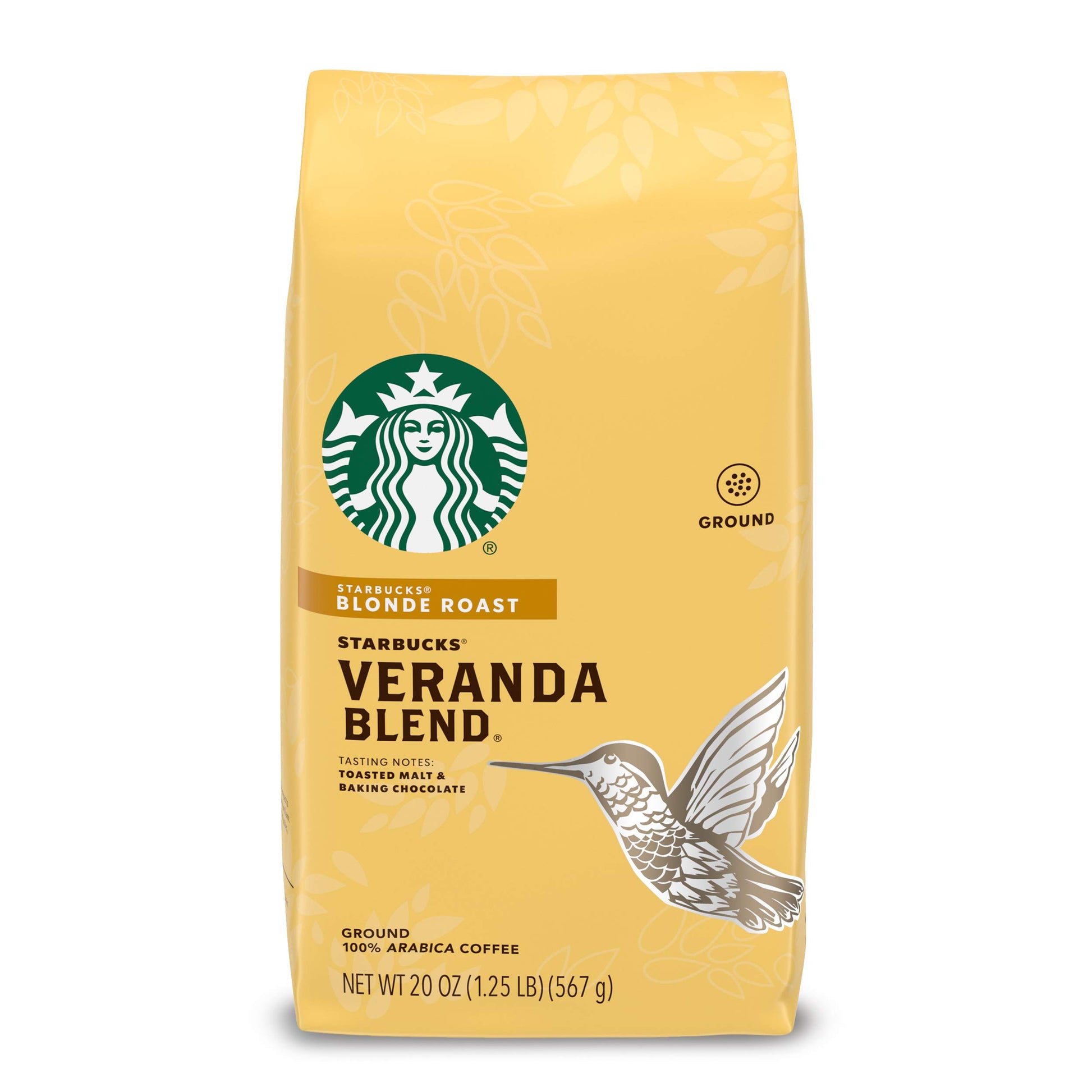 Starbucks Blonde Roast Ground Coffee - Veranda Blend - 100% Arabica - 1 Bag (20 Oz.)