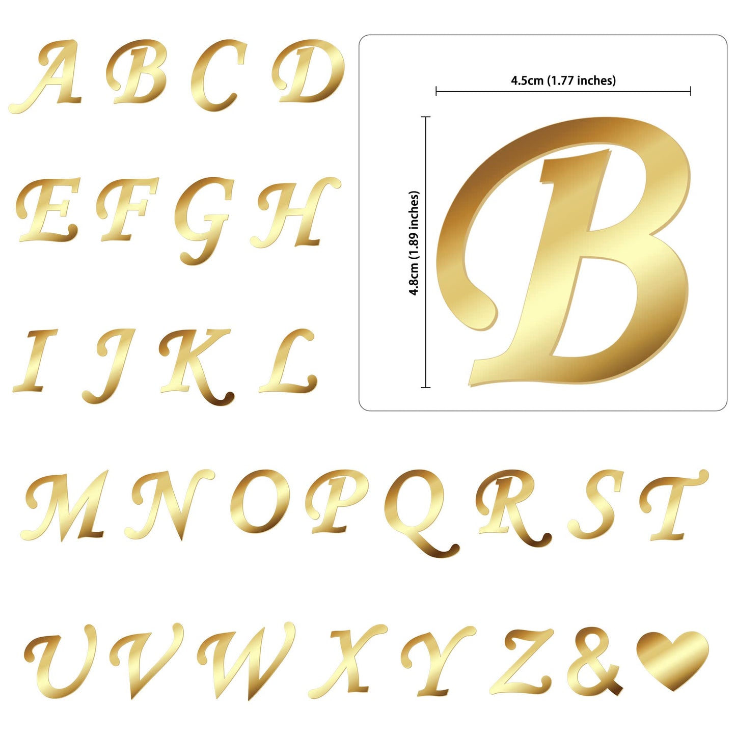 Gyufise 28Pcs Gold Acrylic Alphabet Cake Toppers, Custom Cupcake Picks A-Z, Small Mirrored Gold for Weddings, Baby Showers, Birthdays