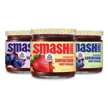 Smash Foods Jam, Variety 3-Pack Family Favorites | No Sugar Added, Naturally Sweet Jelly | Keto Friendly, Low Calorie, Low Carb 