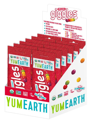 Yumearth Organic Fruit Flavored Giggles Chewy Candy Bites, 2Oz (Pack Of 12), Allergy Friendly, Gluten Free, Non-Gmo, Vegan, No A