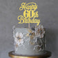 Rssta i 60th Birthday Cake Topper, Glitter Gold, Paper, Model XM064, Celebrating 60 Years Old, Party Decoration Supplies