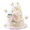 Ercadio 30 Pack 3D Butterfly Cake Toppers - Gold, Mix Sizes, Waterproof, Arts, Cupcake Picks for Baby Shower, Birthday, Wedding,
