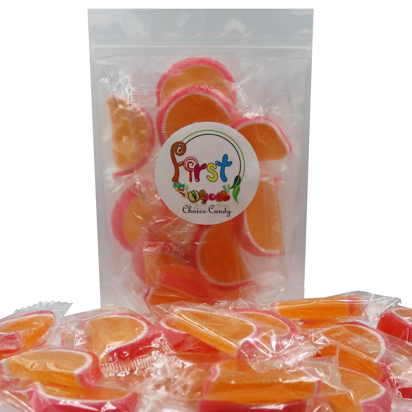 Jelly Fruit Slices Gummy Candy Individually Wrapped (Apricot Peach, 1 Pound)