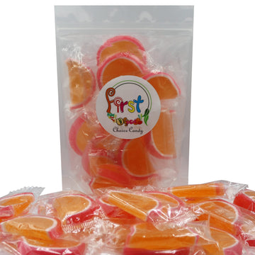 Jelly Fruit Slices Gummy Candy Individually Wrapped (Apricot Peach, 1 Pound)