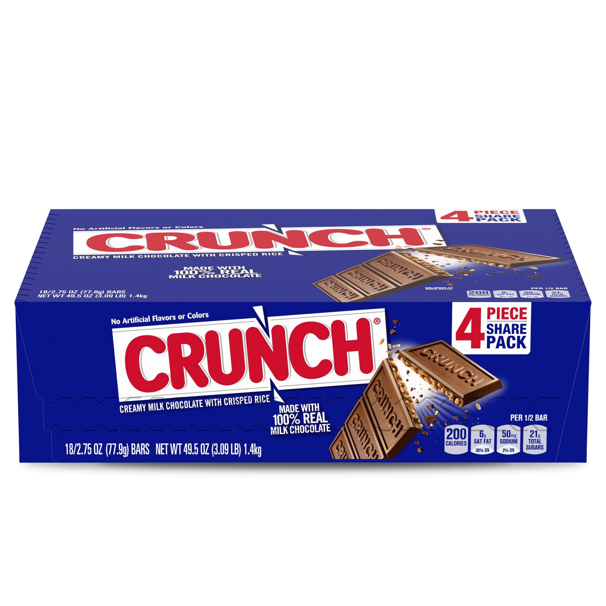 Crunch, Bulk 18 Pack, Milk Chocolate And Crisped Rice, Share Size Holiday Candy Bars, Stocking Stuffers, Individually Wrapped, 2.75 Oz Each​
