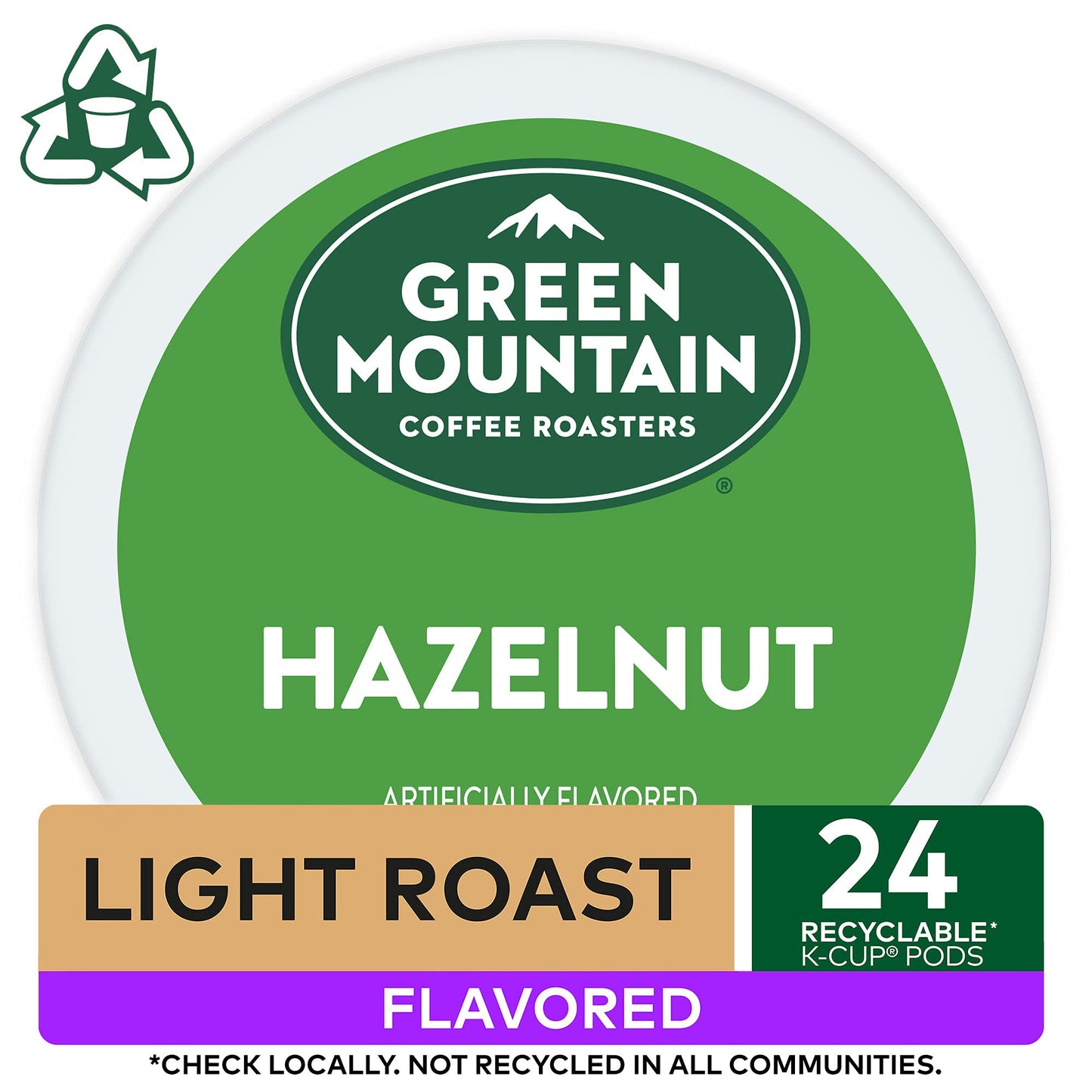 Green Mountain Coffee Roasters Hazelnut Light Roast K-Cup Pods, 24 Count, Brown, Model 5000202687