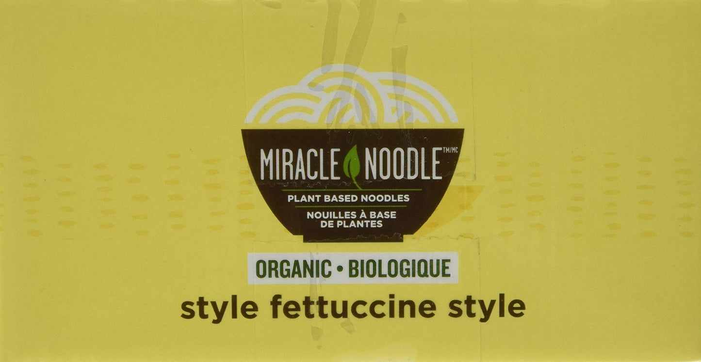 Miracle Noodle Organic Fettuccine Konjac Shirataki Noodles - Plant Based, Keto, Vegan, Gluten Free, Low In Carbs & Calories, Non