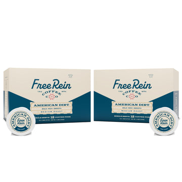 Free Rein Coffee Company, American Dirt French Roast Dark Roast Coffee Pods - Bold & Smooth Coffee, Roasted in America - 24ct (2