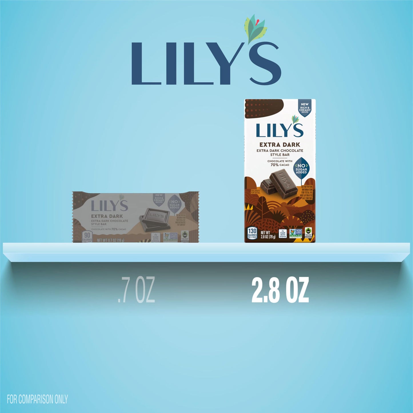 LILYS Extra Dark Chocolate Style No Sugar Added, Sweets Bars, 2.8 oz (12 Count)