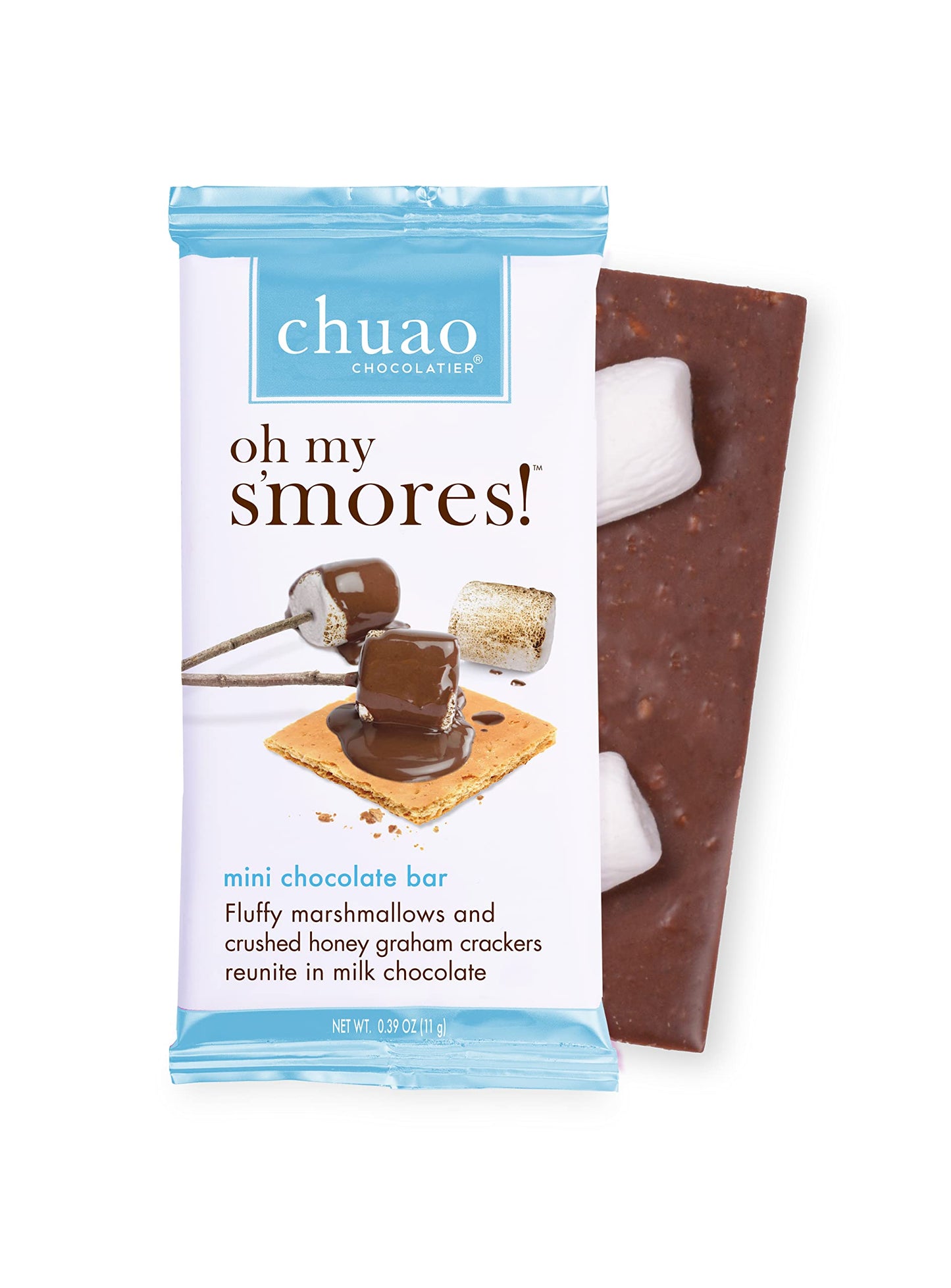 Chuao Chocolatier Oh My S'Mores Milk Chocolate Mini Bars | Gourmet Marshmallow Graham Cracker No Preservatives | For Gift Basket