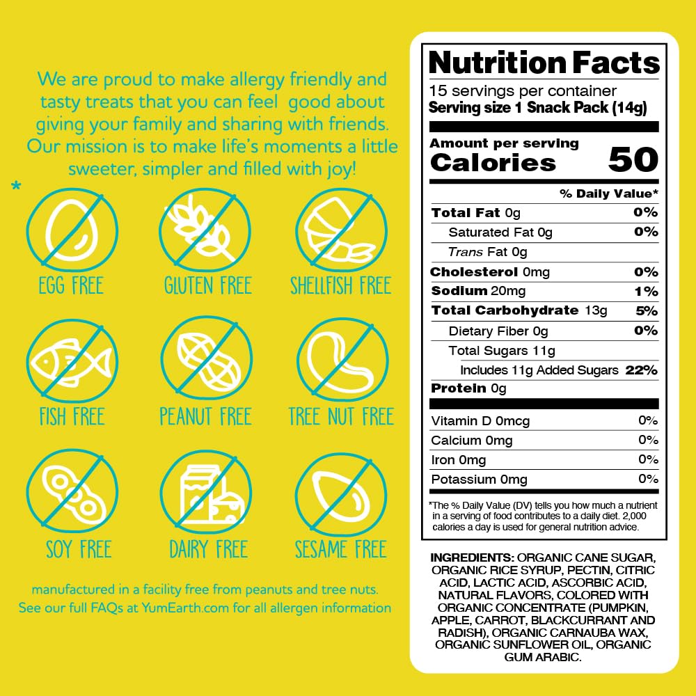 Yumearth Organic Jelly Beans - Fruity Candy Snack Packs, Gluten Free Snacks For Kids - Allergy Friendly, Non-Gmo, No Artificial