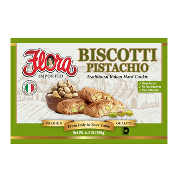 Flora Fine Foods Biscotti - Pistachio Flavor - 1 Box